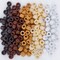 1000PCS 6x9mm Pony Beads Bulk, 5 Styles Brown Pony Beads for Bracelets Making Kit, Kandi, Hair Braids Crafts for Jewelry Making (Brown)